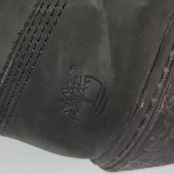 Timberland, women's black wedge booties sz 8 leather - Picture 3 of 6